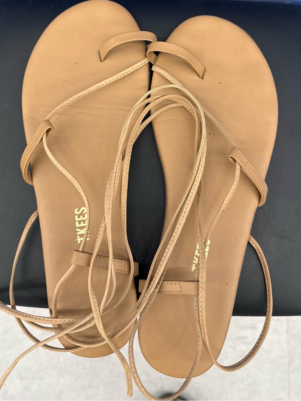 TKEES Tan Wrap Leather Sandals